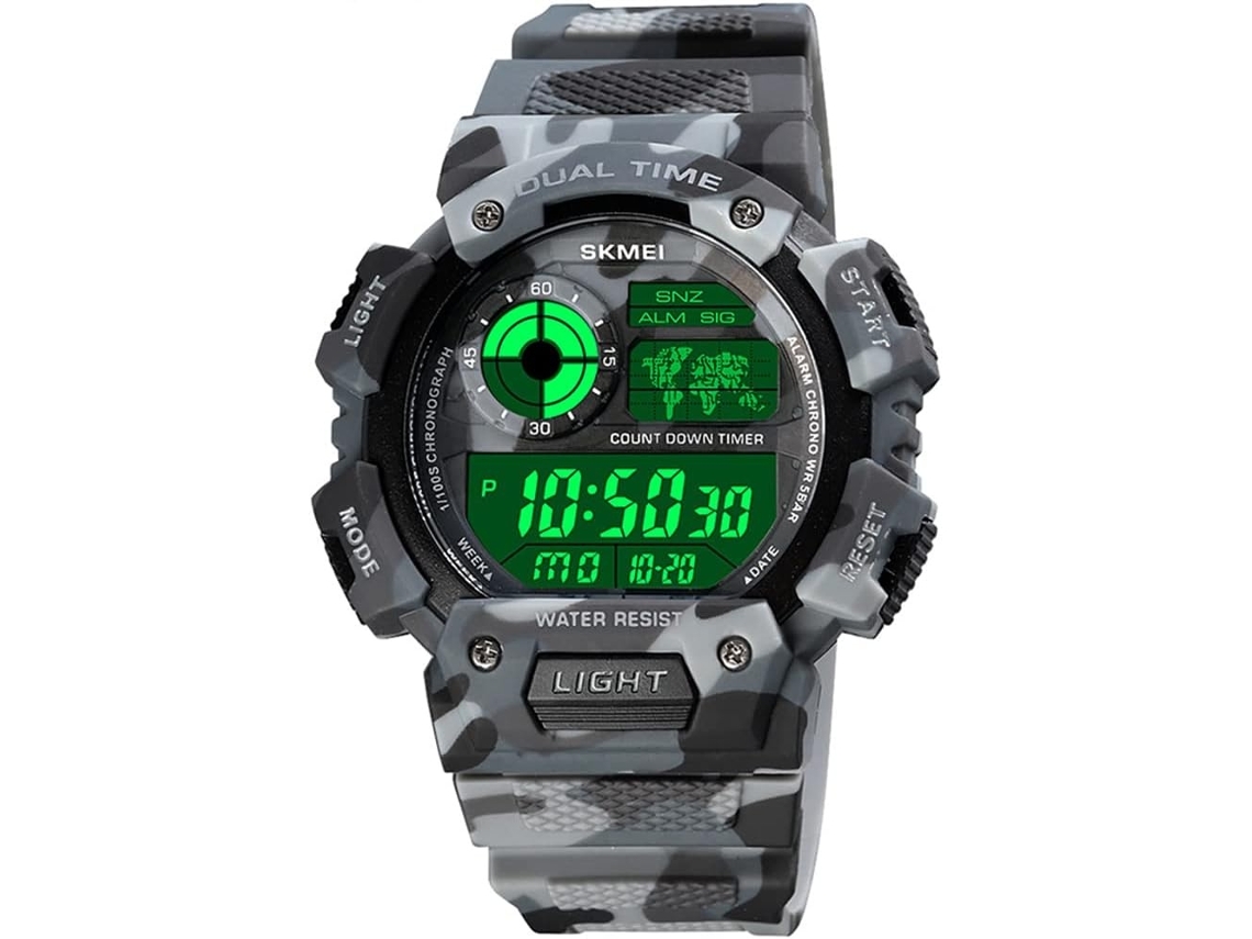 Lurelia Relógio Digital Desportivo, Visor Digital, Led, Cronómetro, Alarme, Data/calendário, Luminoso, Resistente À Água 50m