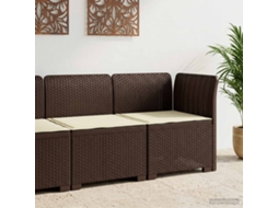 Vidaxl Sofá De Jardim 1 Lugar Com Almofada Look Rattan Pp Castanho