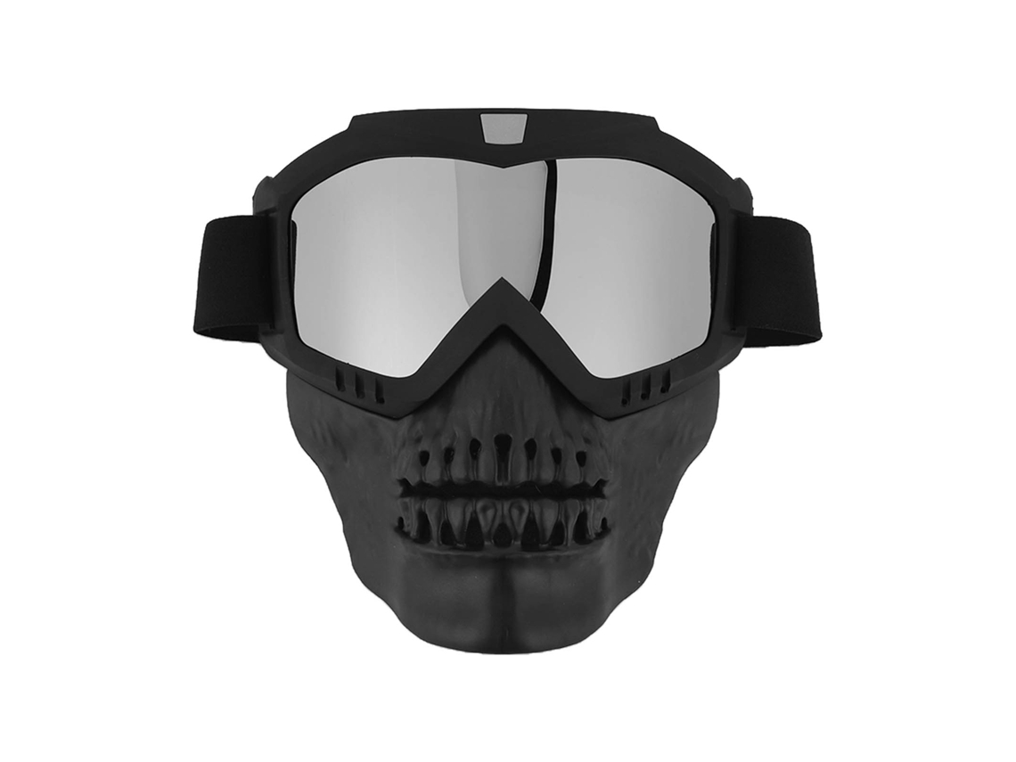 Óculos de proteção Skull Goggles Silver Modelo 836 para esportes ao ar livre e motociclismo.