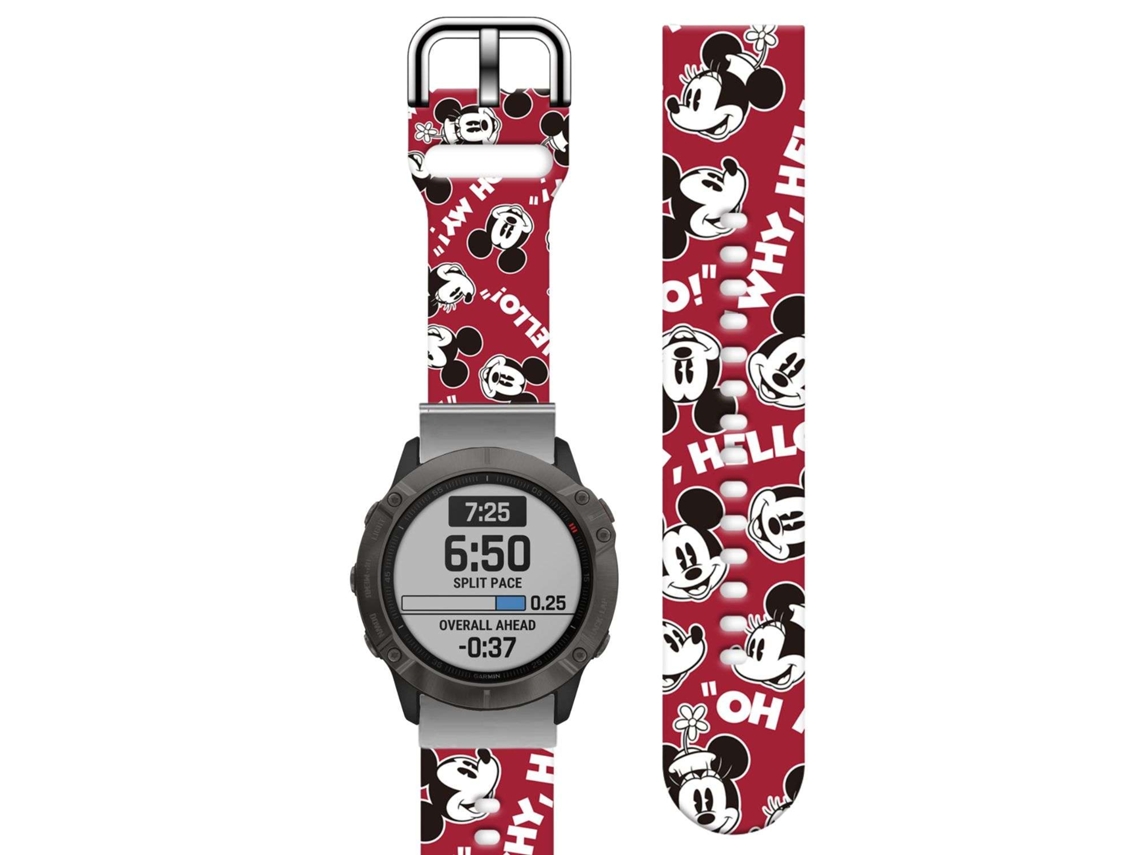 Bracelete Silicone Suave Personalizada Garmin Vivoactive 3 Mickey e Minnie