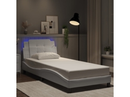 Vidaxl Estrutura De Cama Com Led Sem Colchão Zadar 90x190cm Branco
