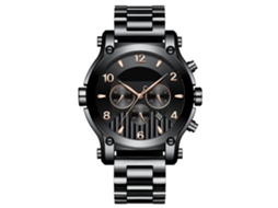 Relógio de Pulso Quartz Empresarial Biden S/MARCA com Pulseira de Metal Preta