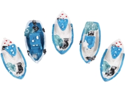 Lote De 5 Decorações Náuticas Miniaturas Em Resina - Bateau Médiranéen - Décoration De Jardin Féerique - Pour