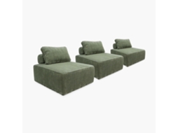 Cadeira de Apoio para Sofá de Veludo Cotelê Set de 3 Verde SWEEEK