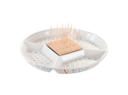 Bandeja De Aperitivos Dkd Home Decor Multicolor Bambu Grés (23,5 X 23,5 X 3 Cm)