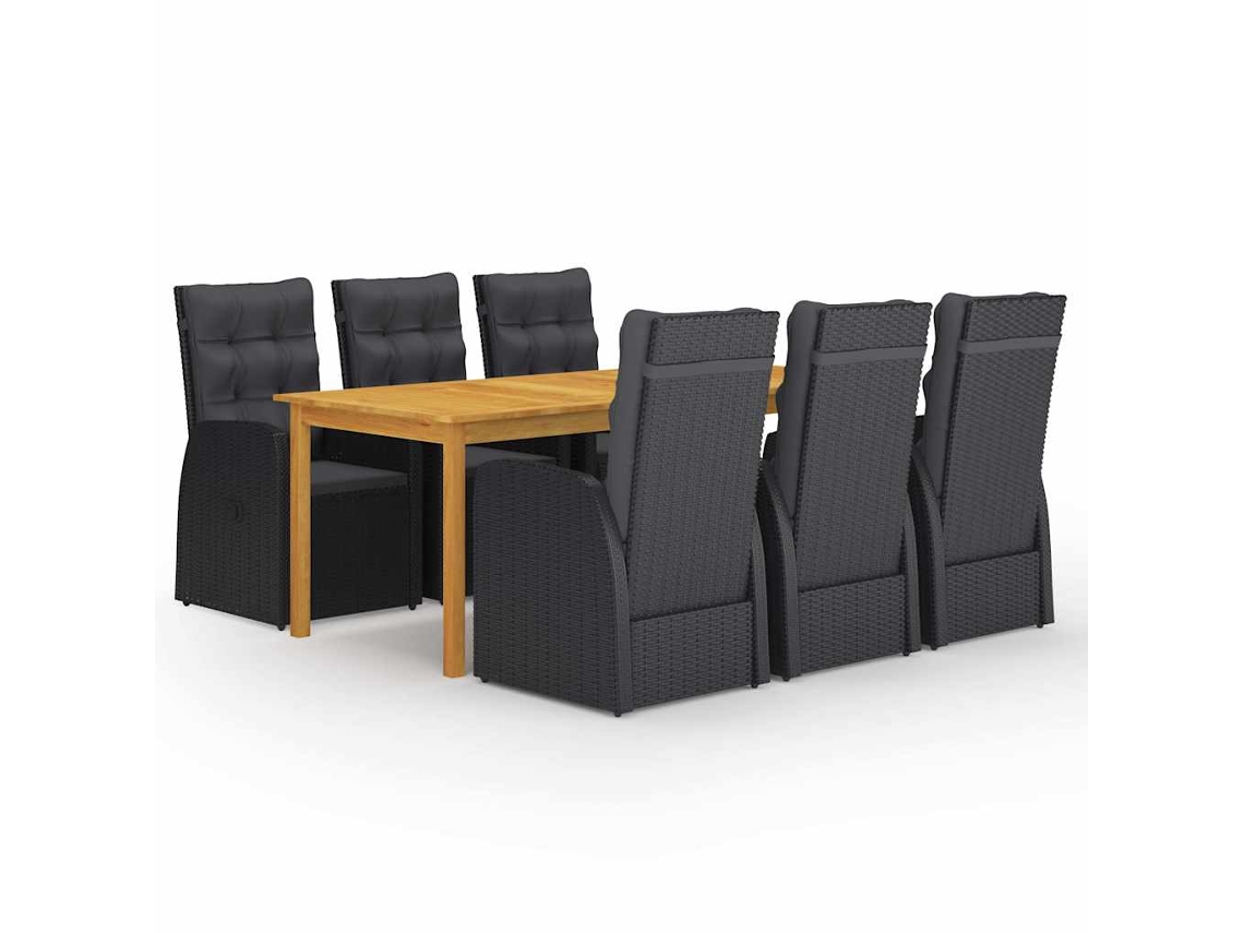 Dining Set, Dining Sets Vidaxl Preto Madeira De Acácia (n/a)