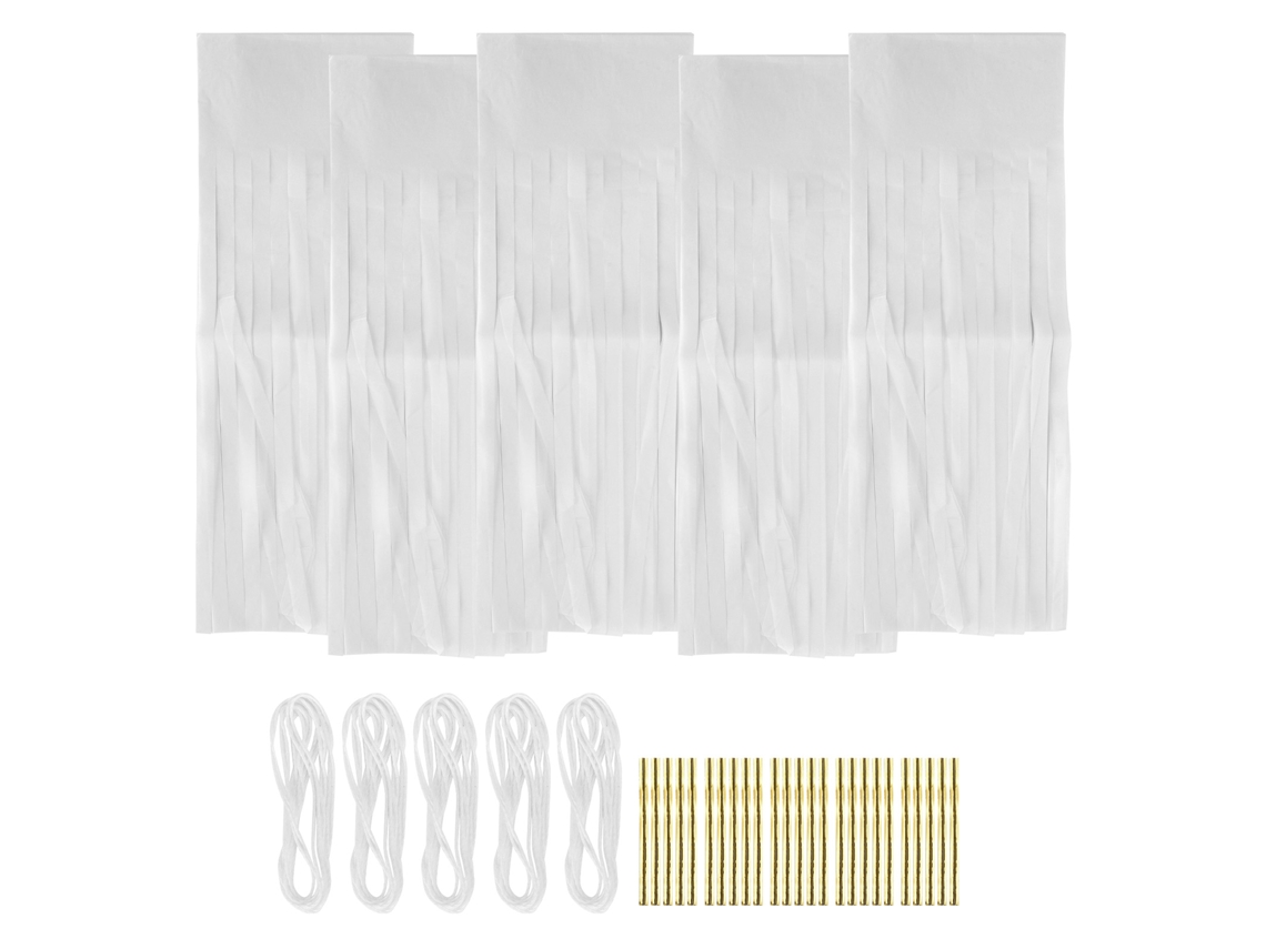 25 Pcs Guirnalda De Borlas Decoración De Boda Cumpleaños Fiestas Blanco Suministros De Decoración