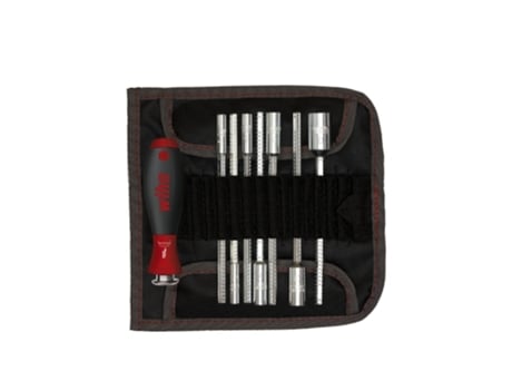 Conjunto De Chaves De Fenda De Lâmina Intercambiável WIHA System 6 Com Chave De Caixa Hexagonal, 9 Unid. Incluindo. Saco De Enrolar (27712)