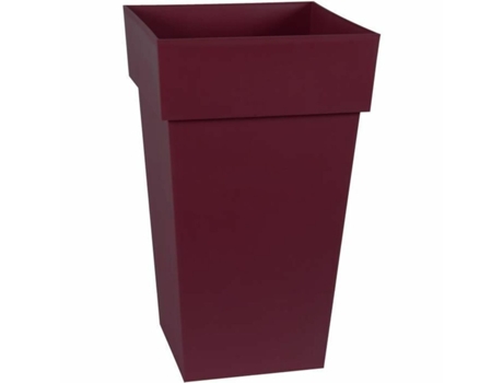 Vaso ECOLUX 39 X 39 X 65 Cm Vermelho Escuro Plástico Quadrado Moderno