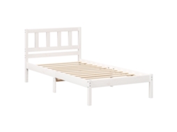 Conjunto 1 Estrado De Cama Plataforma Vidaxl Branco Madeira De Pinho Maciça (100 X 200 Cm)
