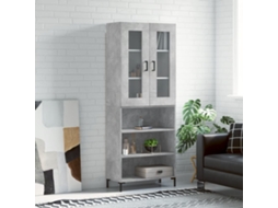 Vidaxl Armário Alto 69,5x34x180 Cm Derivados De Madeira Cinza Cimento