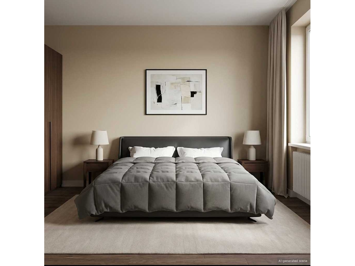 Vidaxl Duvet De Ano Inteiro 200 X 240 Cm 4 Estações Cinzento-claro