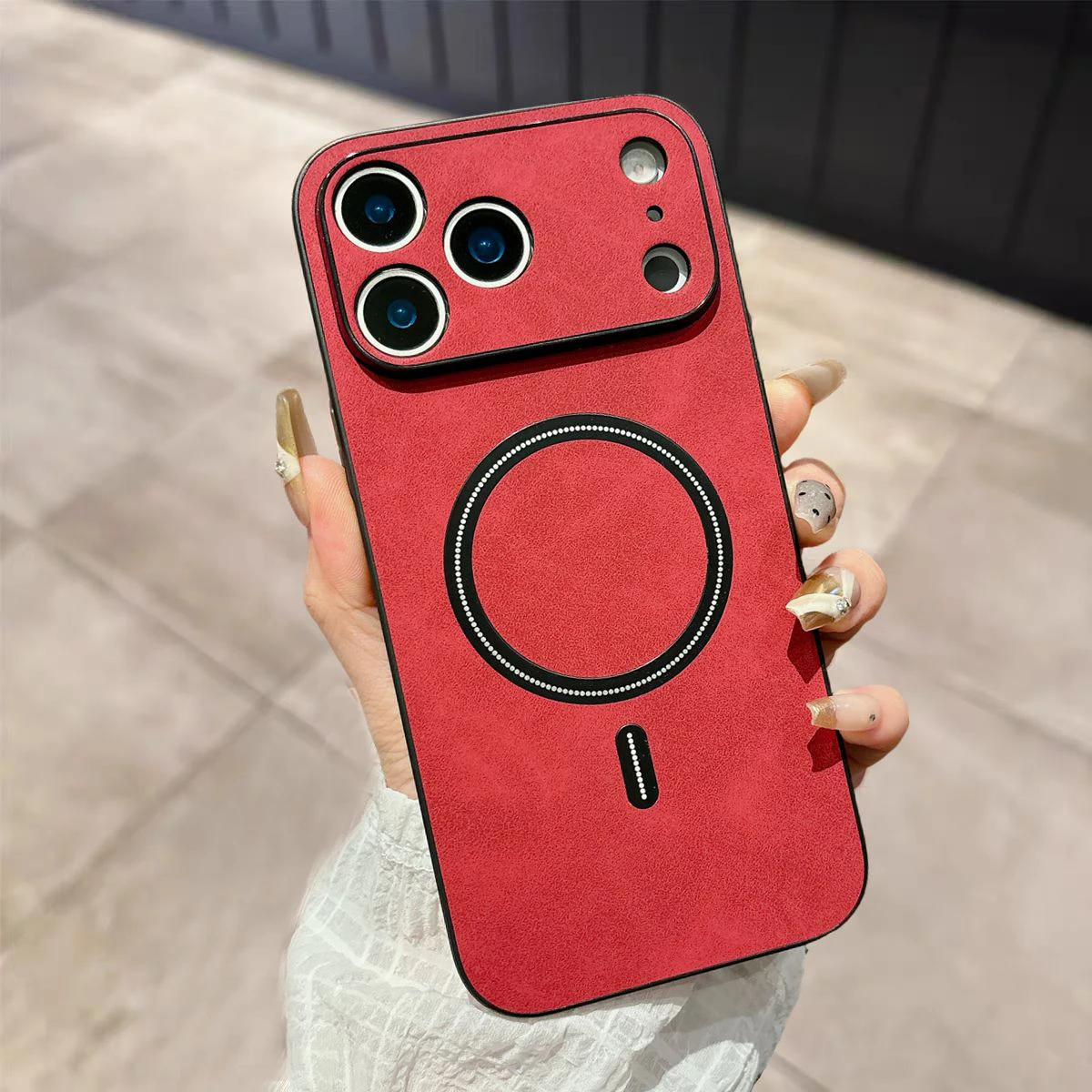 (pulde 15) Capa De Celular Em Couro Magnético Com Carregamento Sem Fio E Estrutura Resistente A Impactos E Quedas.