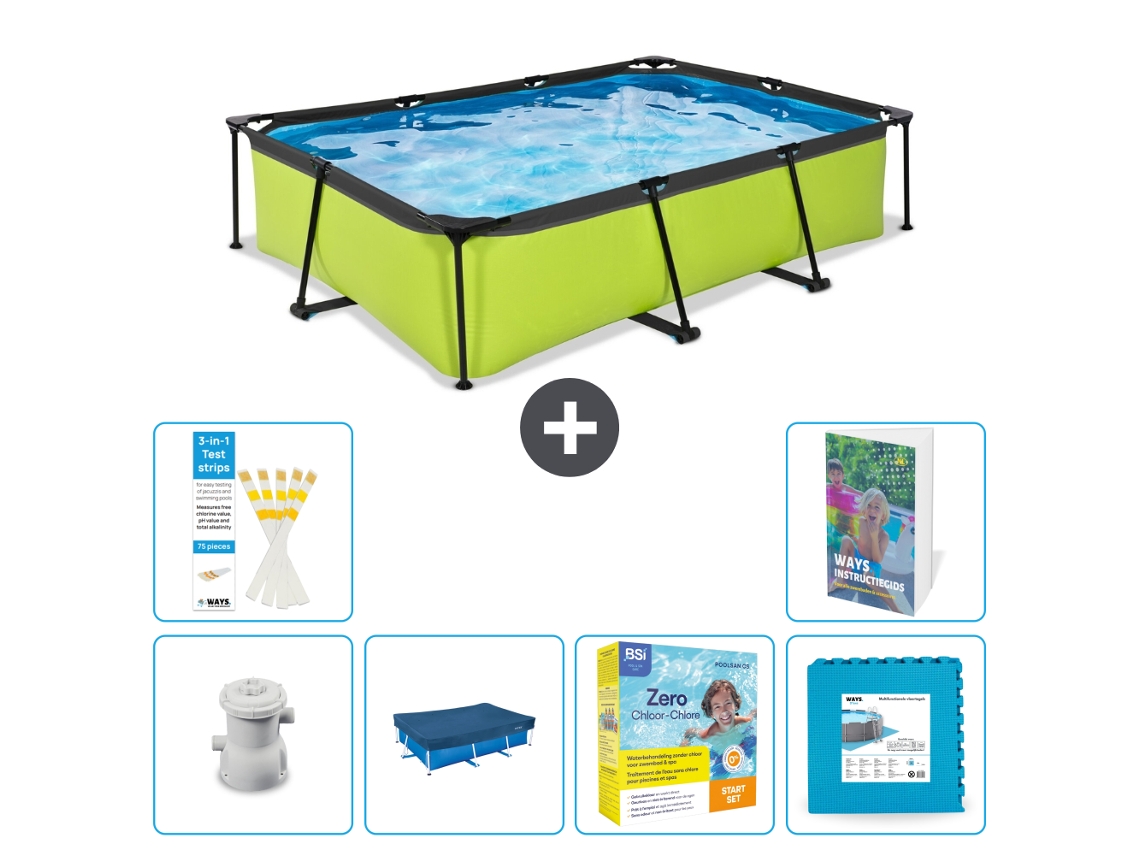 Piscina Exit Retangular 300x200x65 Cm 5 peças S218 EXIT TOYS