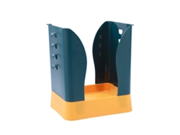 Lixeira Expandível de Plástico com Apoio para Sacos Azul e Amarelo
