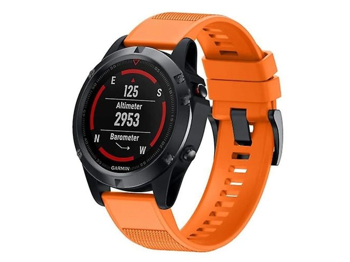 Pulseira De Relógio Lurelia Em Silicone Removível Rápida Fenix 5x 26 Mm Laranja