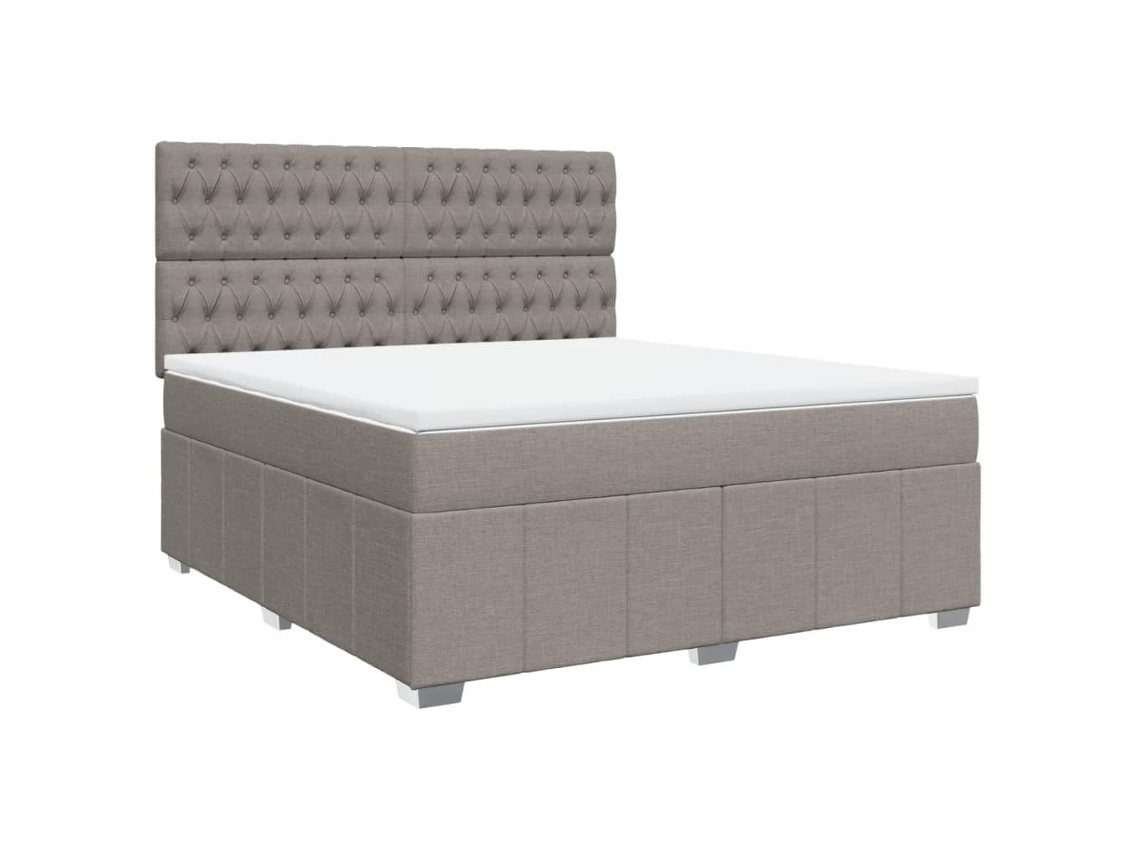 Conjunto 1 Cama Box Spring Vidaxl Marrom-acinzentado Tecido (200 X 180 X 150.5 Cm)