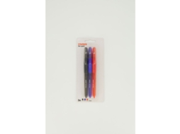 Esferográfica STAPLES Gel Ponta Média de 0 7 Mm Tinta Preta Azul e Vermelha 3 Unidades