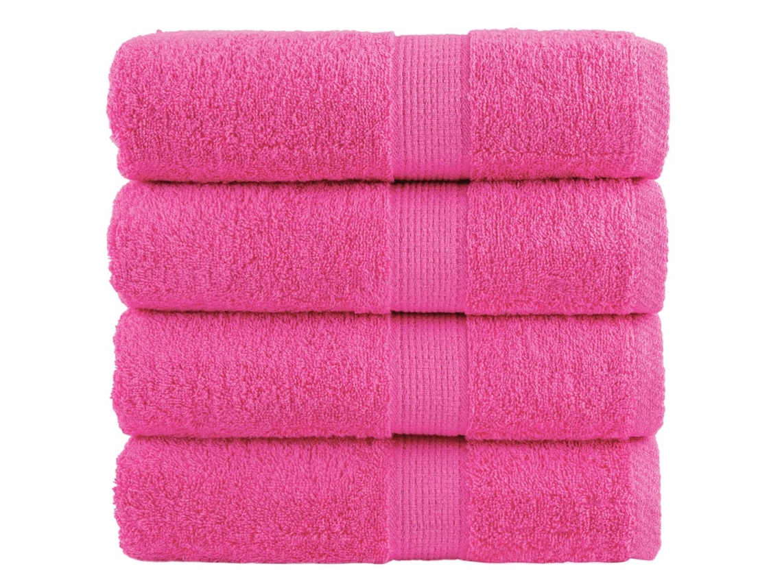 Vidaxl Toalhas De Rosto Premium Solund 4 Peças Rosa 30x30 Cm 600 G/m²