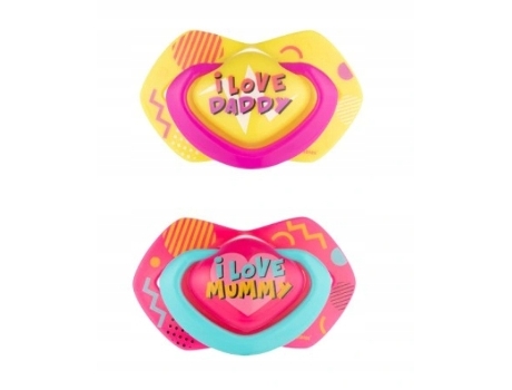 Chupeta Canpol Neon Love 0 6m Silencioso De Silicone Rosa Pack 2