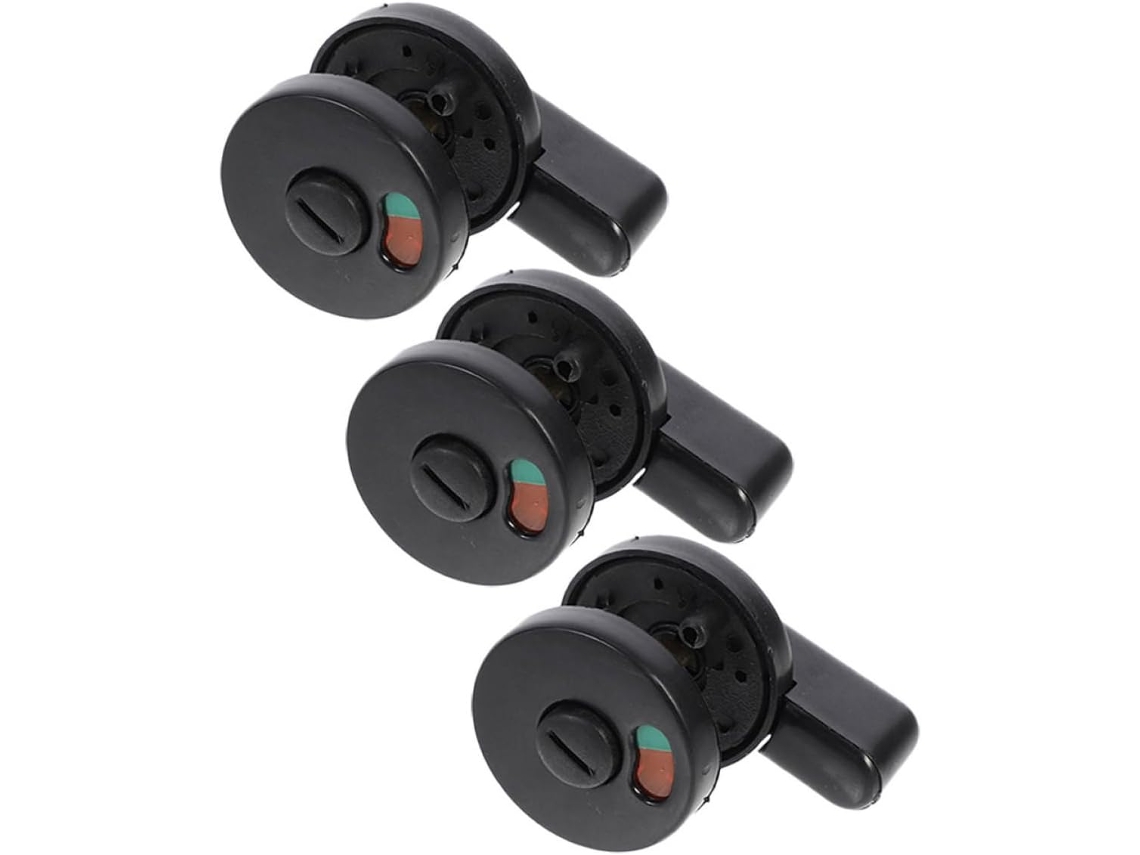Conjunto De 3 Fechaduras Privacidade Para Portas Com Placa Vagado Ocupado, Em Plástico Preto, Ideais Para Hotéis E