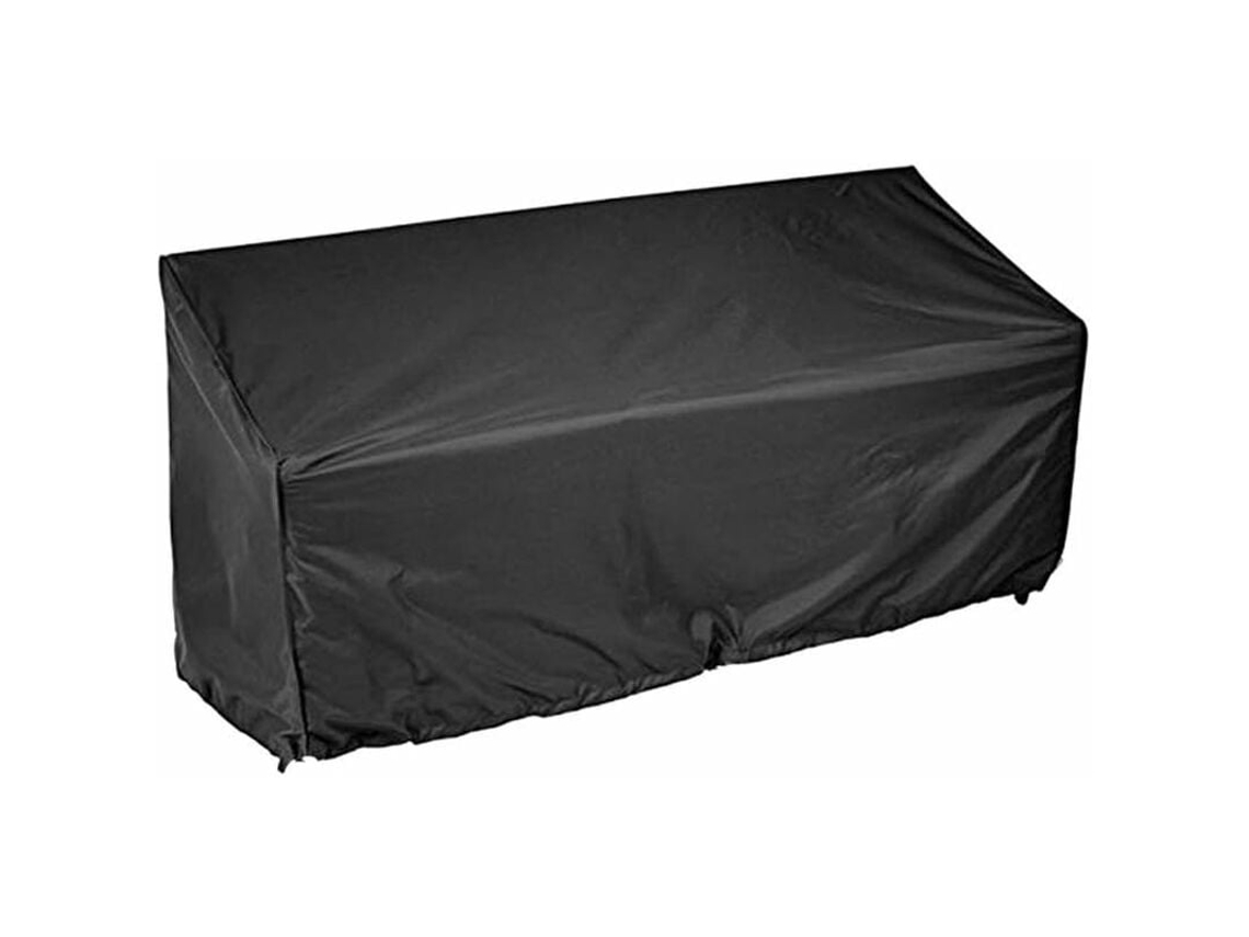 Capa Para Banco De Jardim 210d, Exterior Preto, Interior Prateado, 2 Assentos, 134x66x89cm