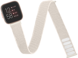 Pulseira Desportiva em Nylon para Fitbit Versa2, Tornozelo/Braço, Elástica Prateada NOVA