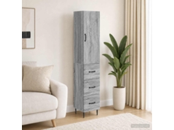 Vidaxl Conjunto De Gabinete 2 Unid. 33 X 34,5 X 90 Cm Sonoma Cinzento