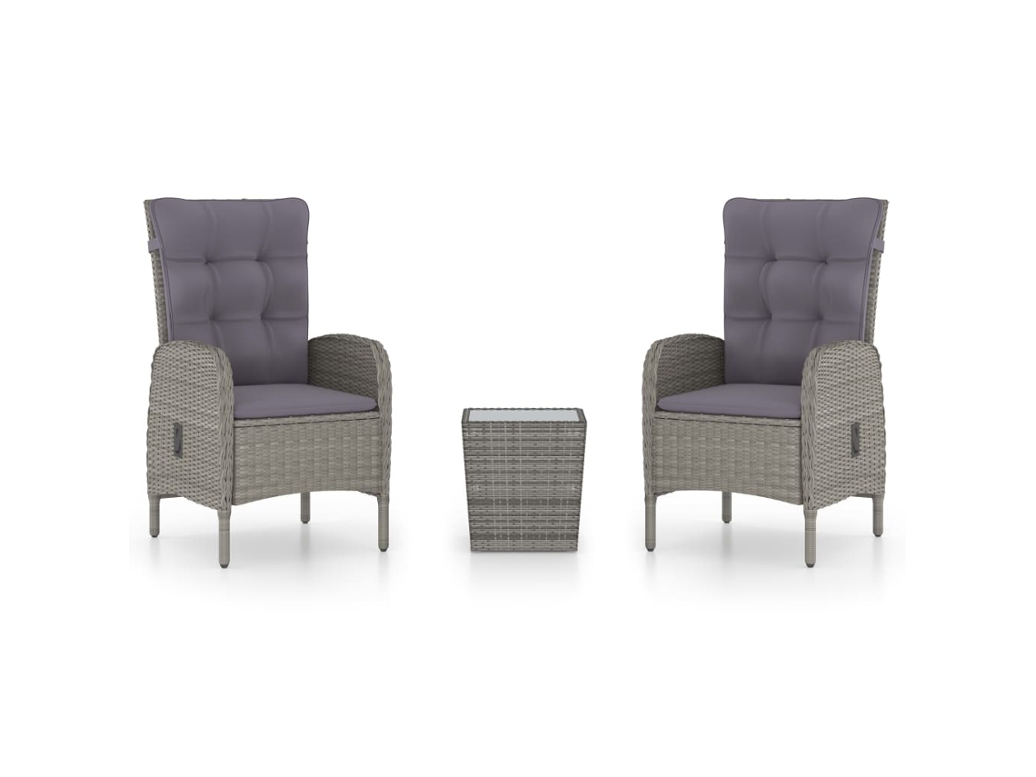 Bistro Set, Bistro Sets Vidaxl Cinzeto Rattan / Vime (n/a)