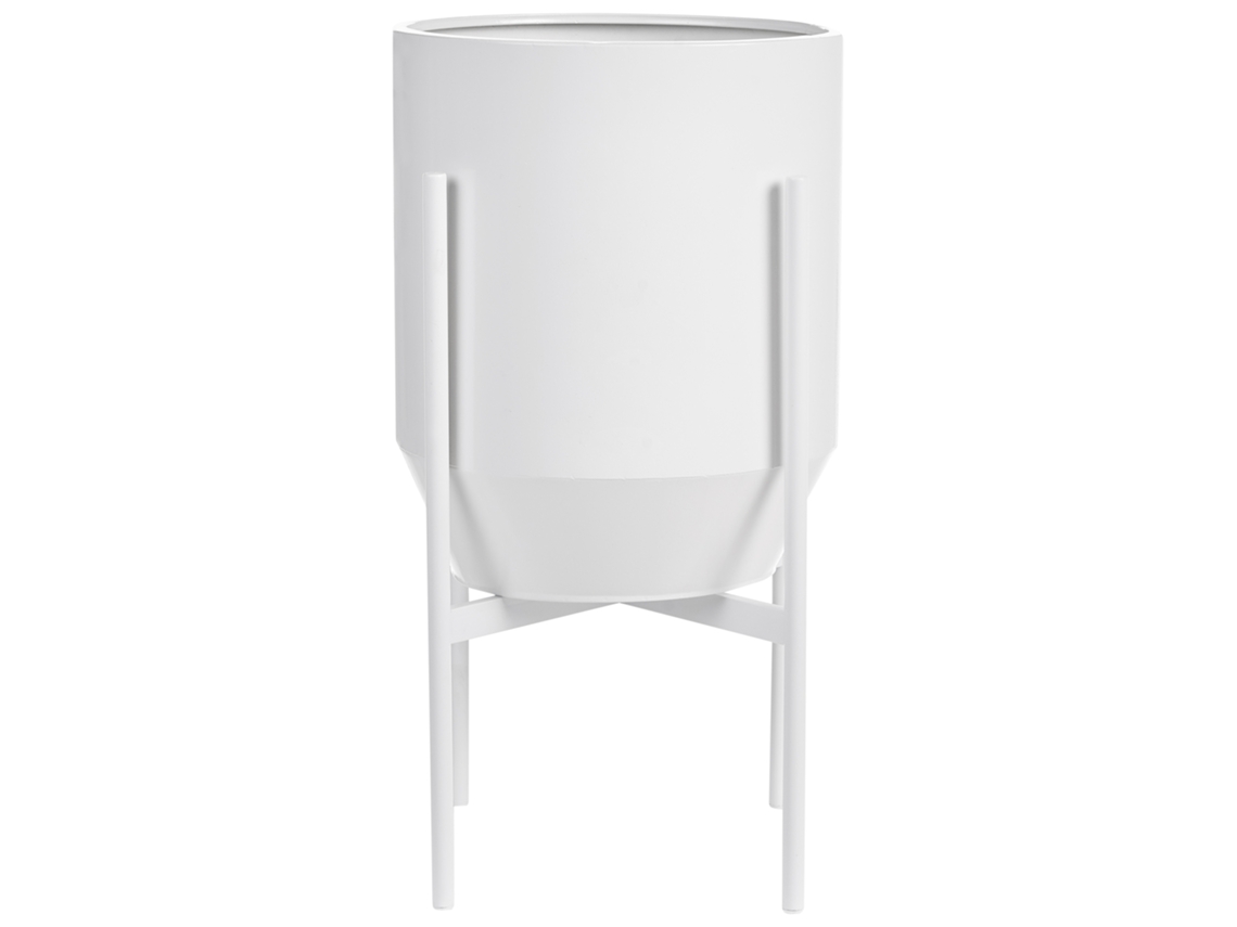 Maceta Con Patas Beliani Hybridum De Hierro Blanco 33x33x62