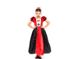 Fato de Menina PARTILANDIA Rainha de Copas Vermelho e Preto (Tam.: 3-4 anos)