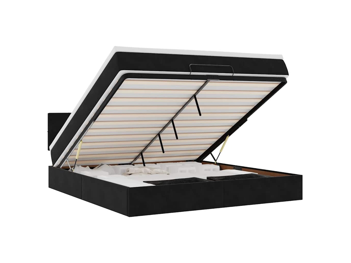 Ottoman Bed Frame, Ottoman Bed Frames Vidaxl Preto Veludo (160 X 200 Cm)