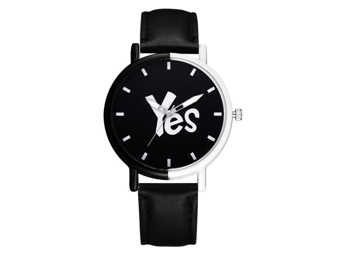 Relógio de pulso analógico Gaiety Quartz com pulseira de PU (preto)
