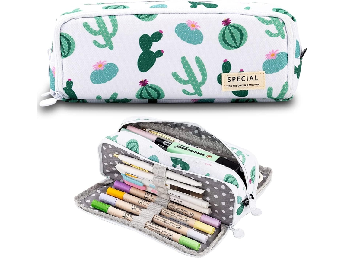 Estojo para Lápis, 3 Compartimentos, Grande, Organizador, Escolar, Escritório, Meninas, Meninos AQUAFORGE