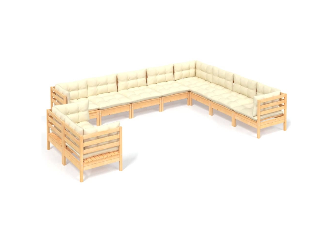 Garden Lounge Set, Garden Lounge Sets Vidaxl Creme Madeira De Pinho (n/a)