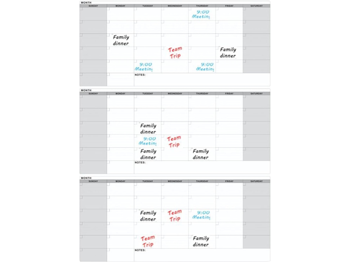 Quadro De Calendário De Parede Branco Meses