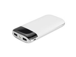 Carregador Portátil LAXISCREED com Display Digital Branco de Couro