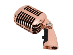 Aetheria microfone Dinâmico Vintage de Liga de Zinco com Suporte Giratório Auto tensão para Ktv Dourado Rosa