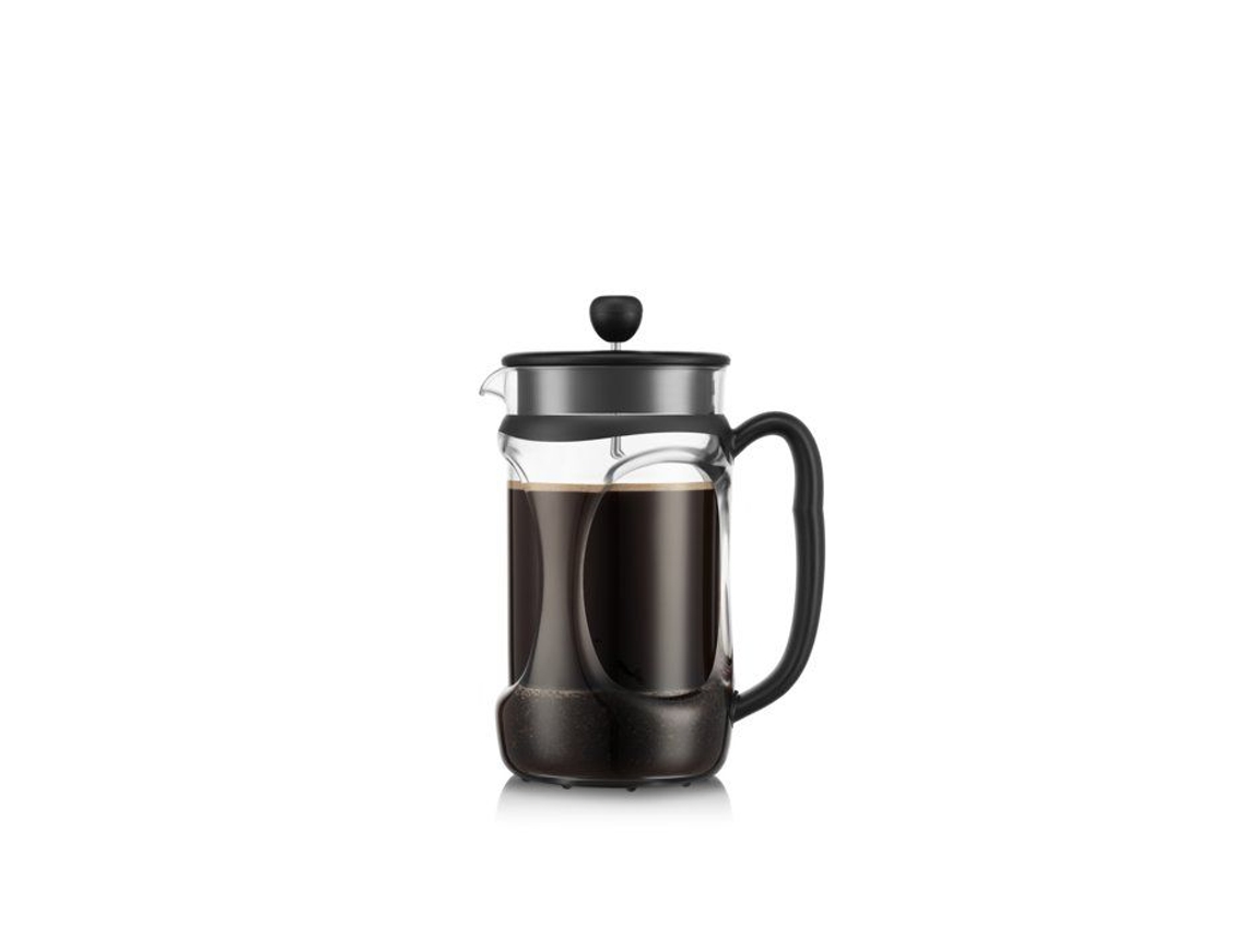 Cafeteira Francesa Tipo Prensa - Bodum Young Press 1 L 8 Xícaras Vidro / Preta