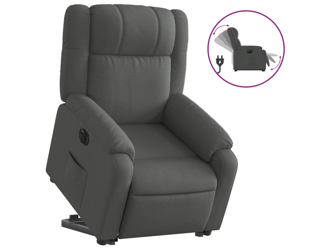 Electric Stand Up Recliner Chair, Electric Stand Up Recliner Chairs Vidaxl Cinzeto Tecido