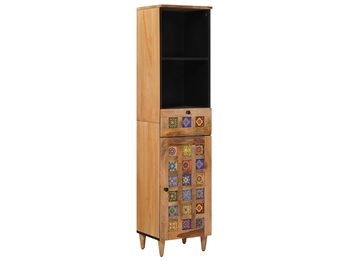 Vidaxl Armário De Banheiro Com Gaveta Natural 38 X 33 X 160 Cm