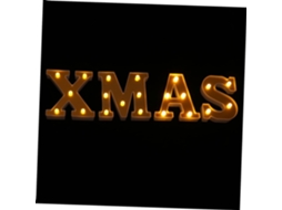 Conjunto de 4 Letras Decorativas Iluminadas por Led para Iluminação Noturna e Festas Românticas. SFUSHOS