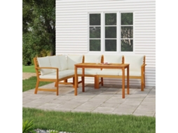 Vidaxl 5 Pcs Conjunto de Jantar P/ Jardim C/ Almofadões Acácia Maciça