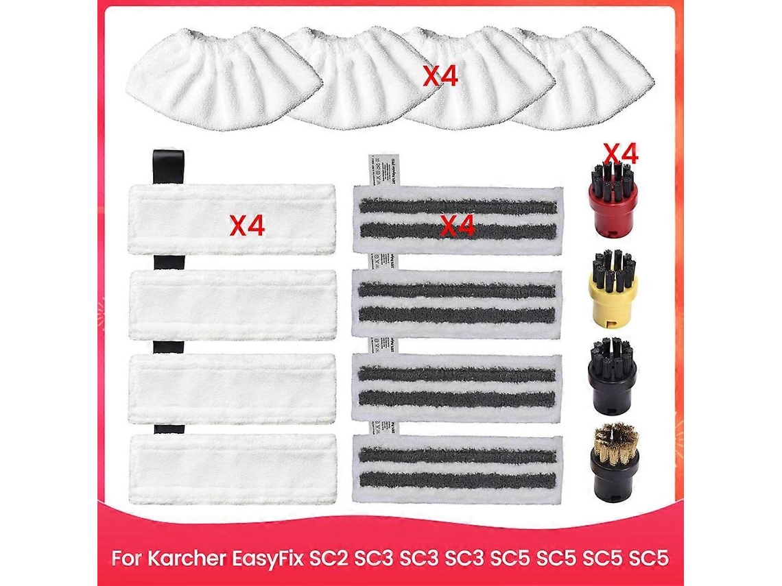 Kit De Almofadas De Limpeza De Microfibra, 16 Peças, Compatível Com Karcher Easyfix Sc2 Sc3 Sc4 Sc5