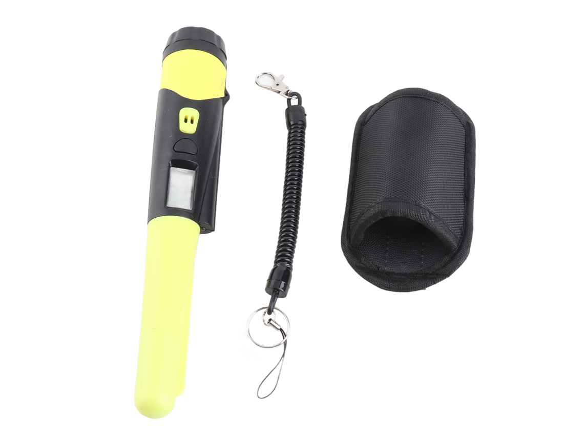 Yuru detector de Metais Portátil Manual Pequeno com Tela Lcd Lanterna Led Impermeável para Adultos e Crianças