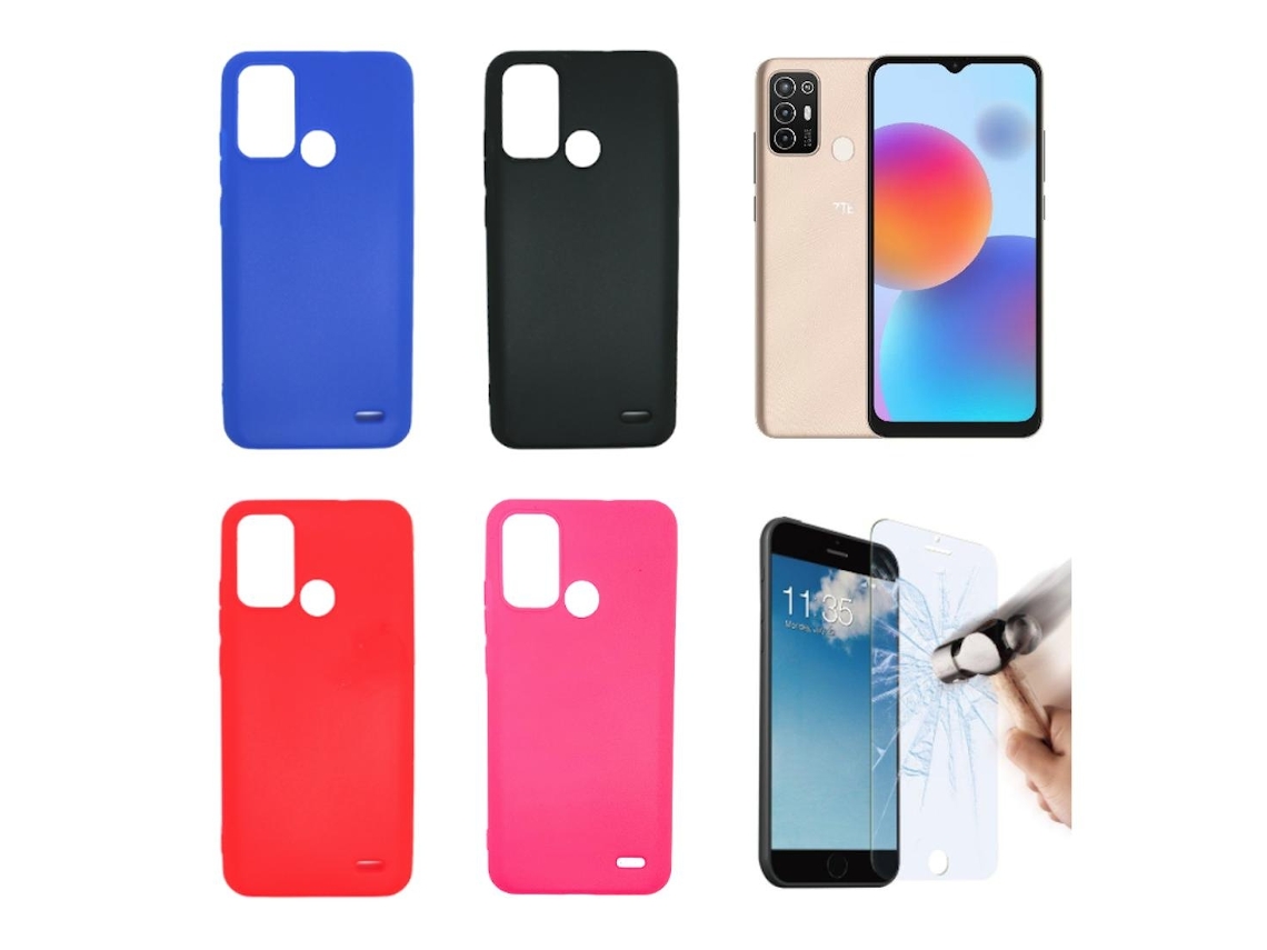 Lurelia Kit Capa Tpu Gel Para Zte Blade A52 (4g), Vidro Temperado 2d Para Ecrã
