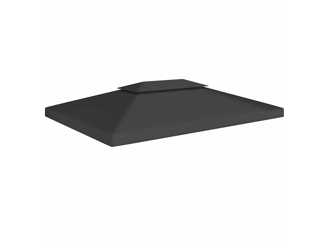 Vidaxl Cobertura De Gazebo Com 2 Camadas 310 G/m² 4x3 M Preto