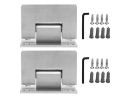 Laxiscreed Suporte Para Porta De Vidro 90° Em Aço Inox 304, Duplo Conjunto Com Acabamento Escovado