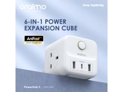 Oraimo Powerhub C 6 em 1, cubo de energia portátil, inteligente e seguro, com carga rápida | S/MARCA