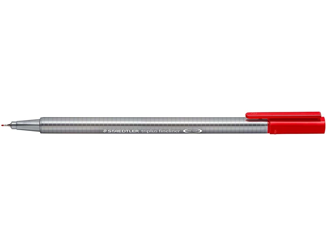 Marcador De Ponta Fina Staedtler Triplus Fineliner 334 Linha 0,3 Mm Tinta À Base De Água Cor Vermelha